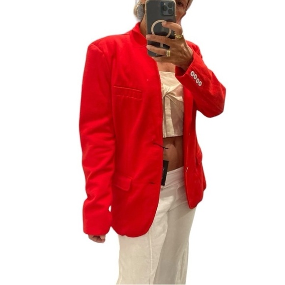 Soho Collection Red Cotton Blend Blazer.Size 48=M - Picture 4 of 16